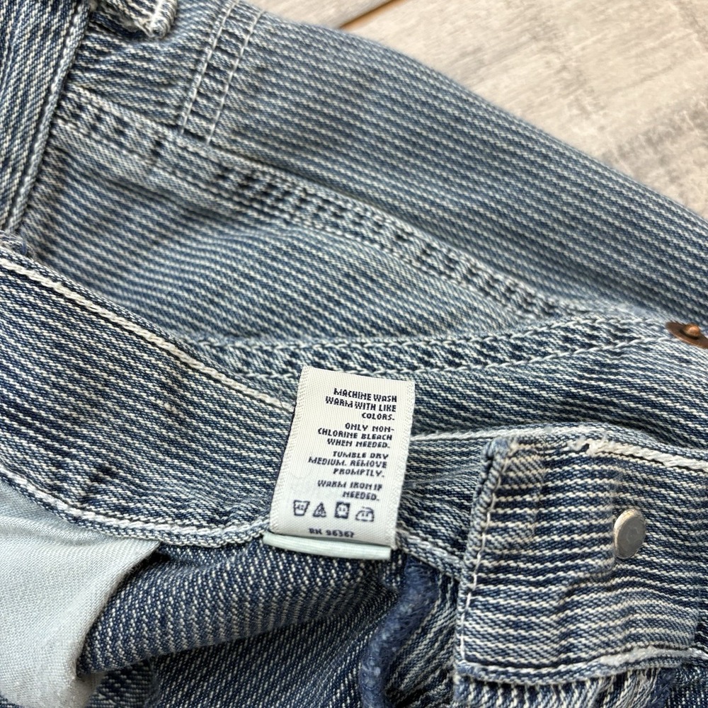 OshKosh B'gosh Vintage Hickory Striped Work Pants Railroad Women 12 Short Blue - Picture 9 of 16